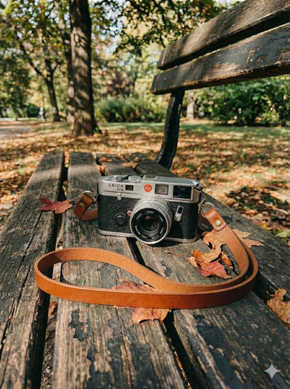 Minimal 1 - Cognac Leather strap for vintage camera. 