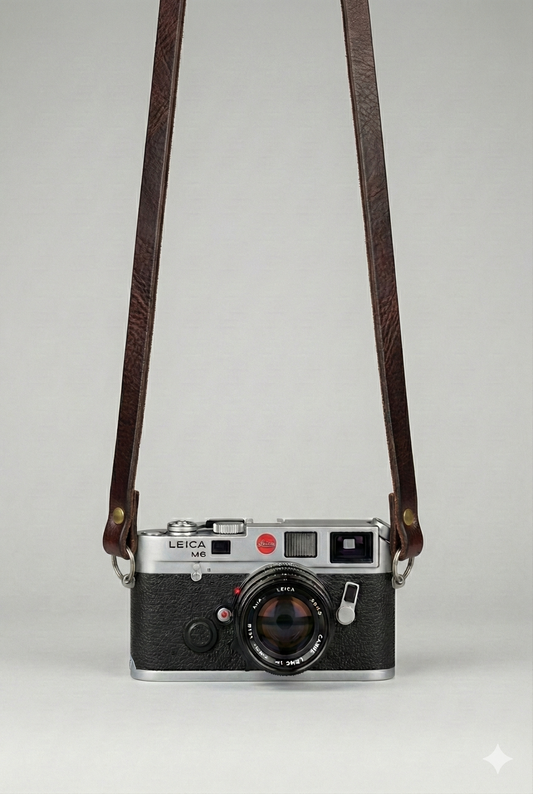 Minimal 3 - Brown Leather strap for vintage camera. 