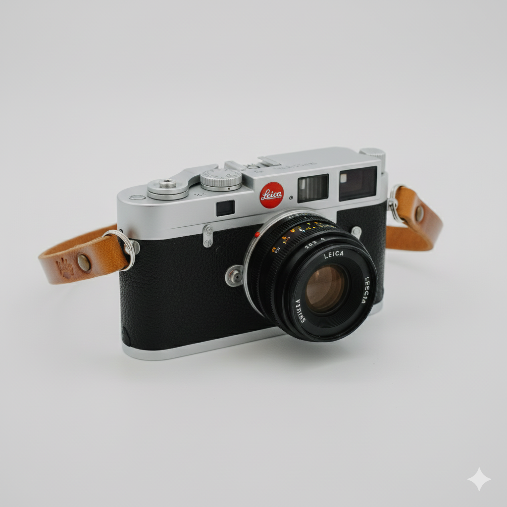 Minimal 1 - Cognac Leather strap for vintage camera. 