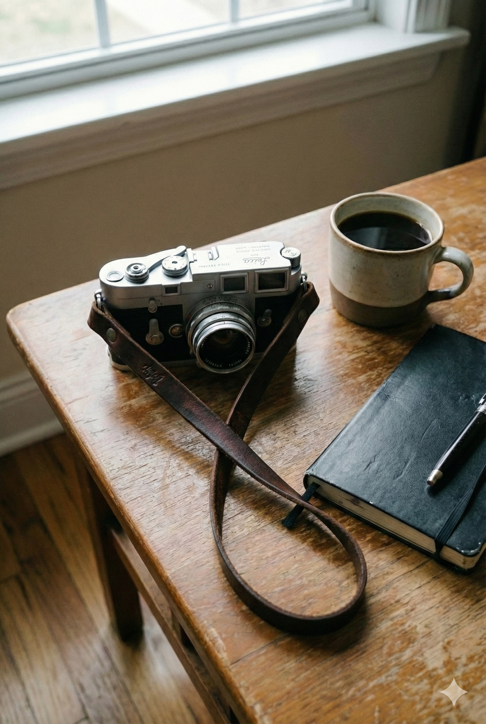 Minimal 3 - Brown Leather strap for vintage camera. 