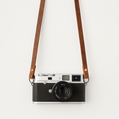 tracolla fotocamera pelle